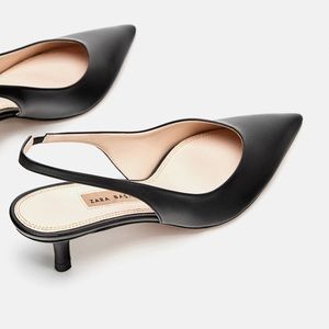 Zara Leather Slingback Shoes